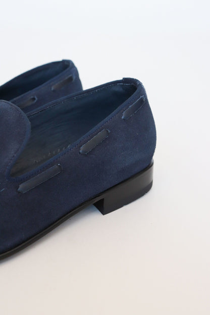 ZAPATO LOAFERS CARLOS DE CUERO CARNAZA AZUL PARA HOMBRE / REF: LUZ 2134